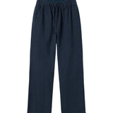 Mørkeblå bukser til kvinder med elastik i taljen