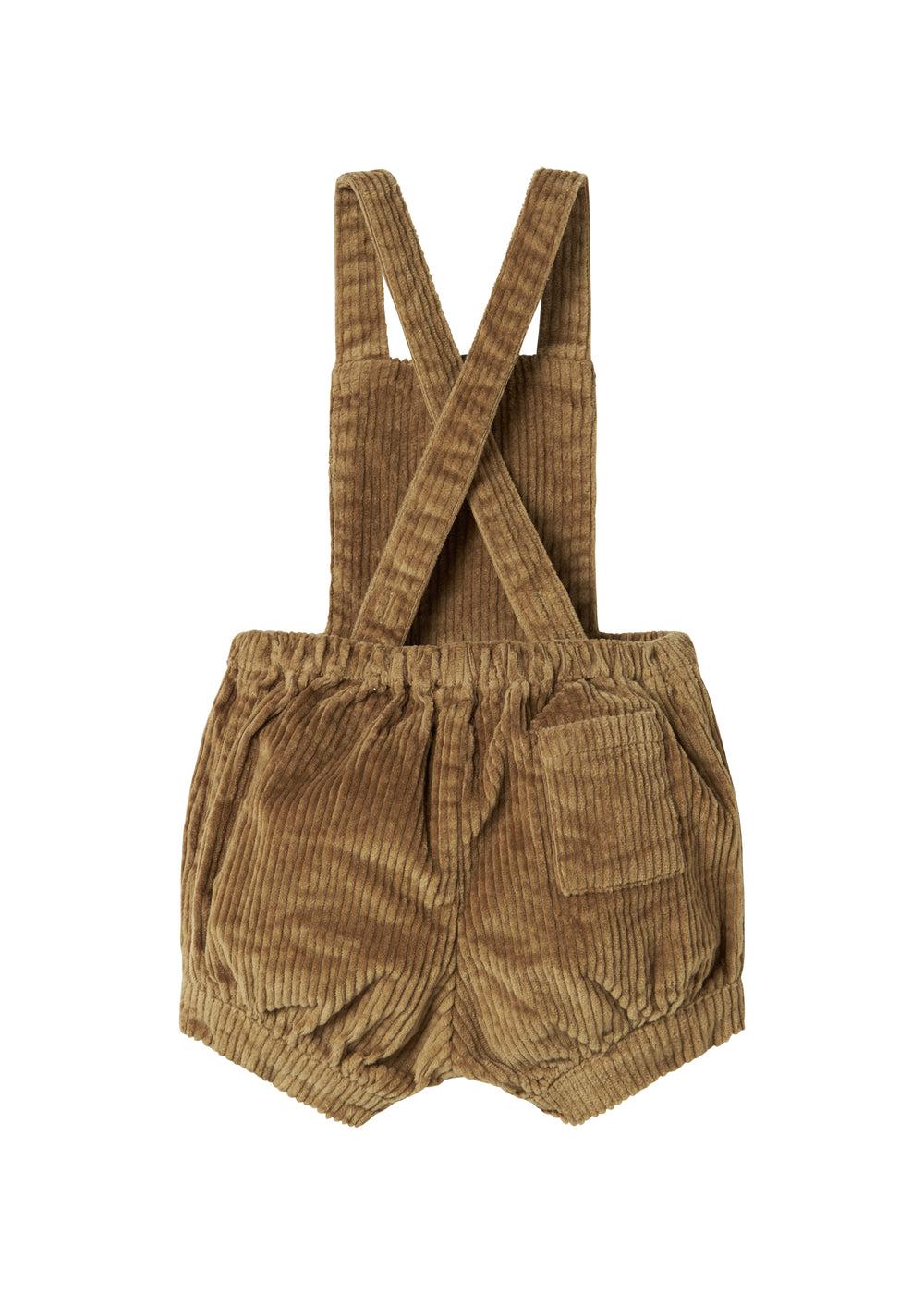 Brun fløjlsshorts med seler til børn