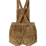 Brun fløjlsshorts med seler til børn