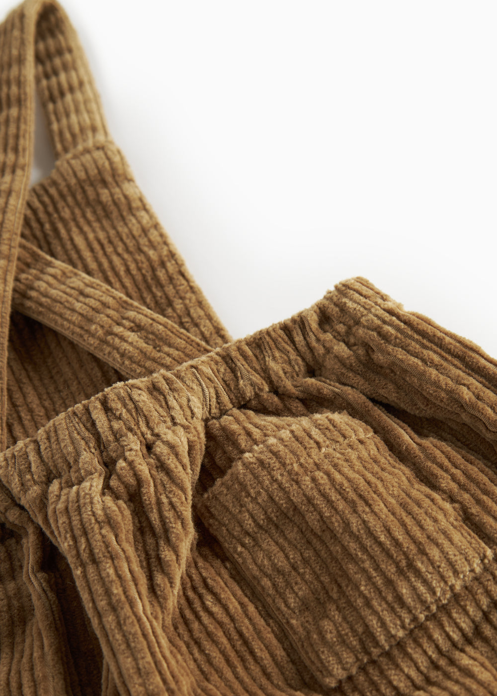 Brun fløjlsshorts med seler til børn