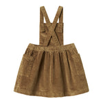 Brun fløjlssele­kjole til børn med justerbare stropper