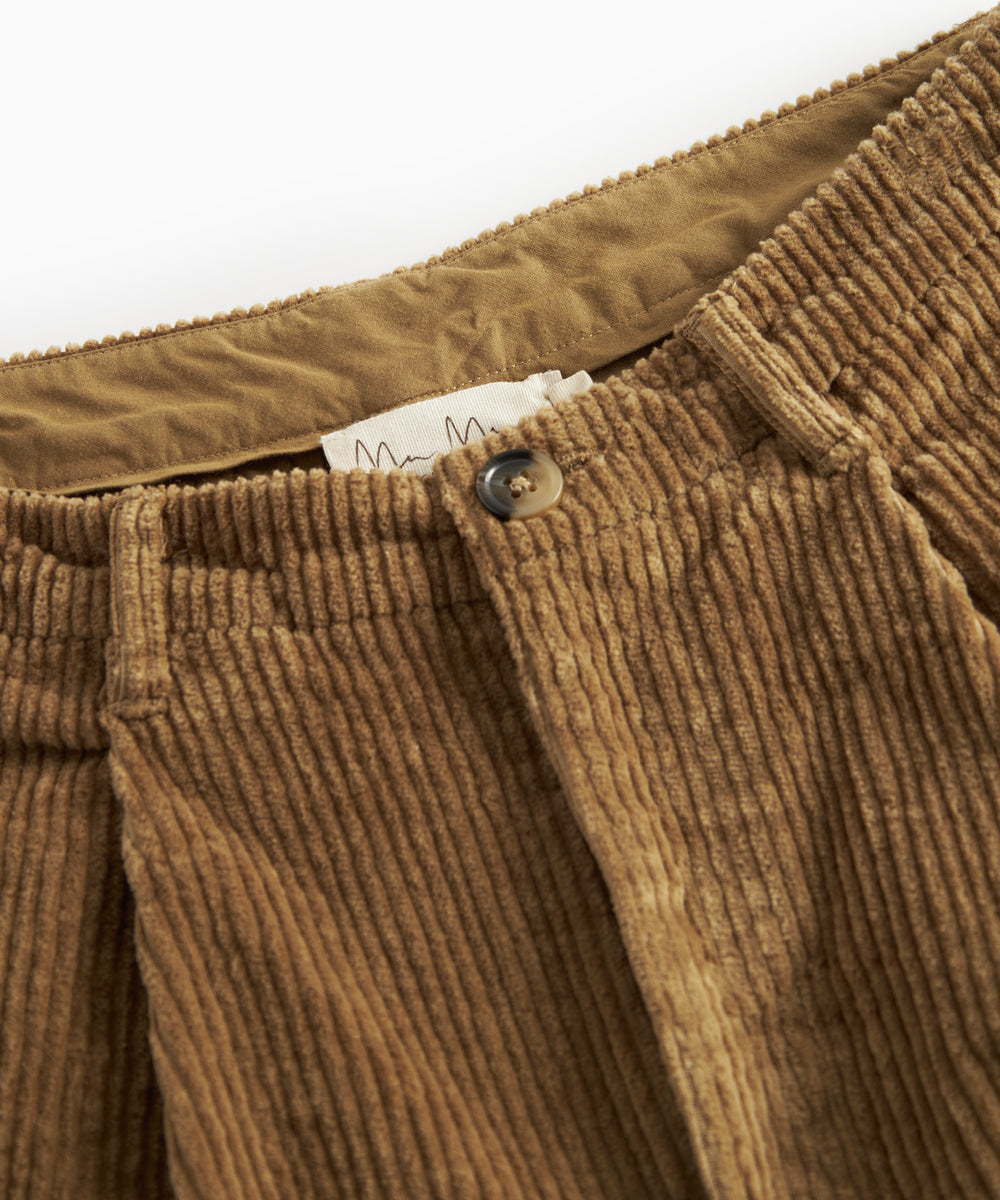 Brune fløjlsbukser med lige ben til kvinder