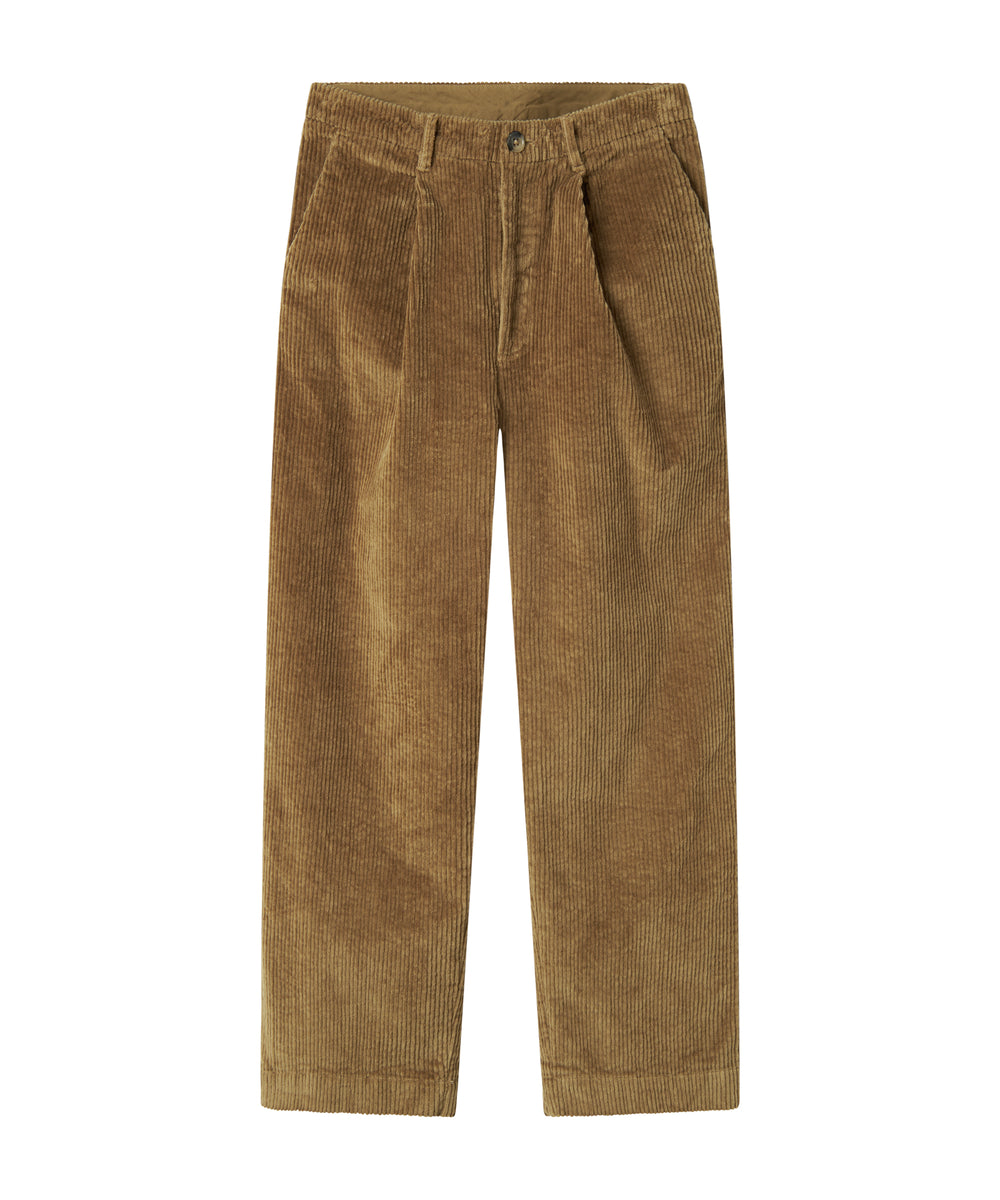 Brune fløjlsbukser med lige ben til kvinder