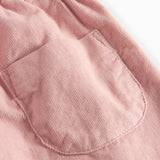 Lyserøde babyfløjl­sbukser med elastisk talje til børn