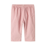 Lyserøde babyfløjl­sbukser med elastisk talje til børn
