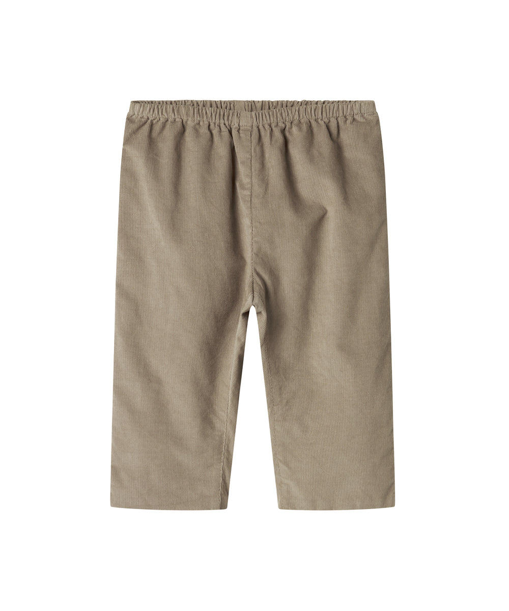 Beige babyfløjl­sbukser med elastisk talje til børn