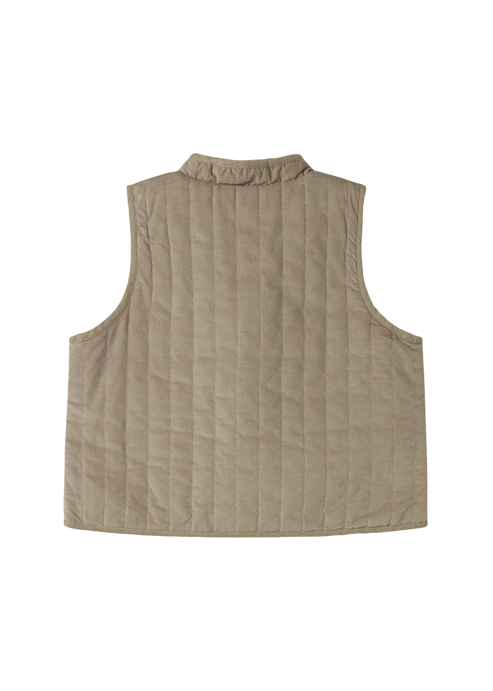 Beige quiltet vest med blomsterbroderi til børn