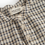 Brun ternet skjorte til børn i crepet bomuld