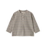 Brun ternet skjorte til børn i crepet bomuld