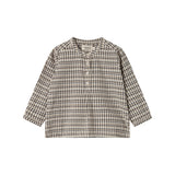 Brun ternet skjorte til børn i crepet bomuld