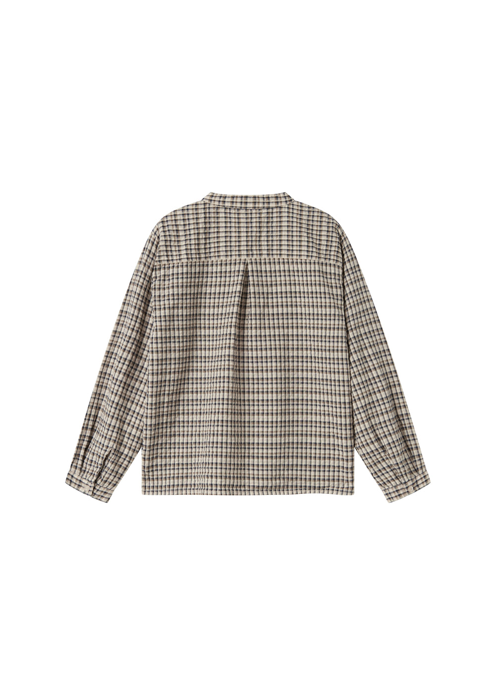 Brun ternet skjorte til børn i crepet bomuld