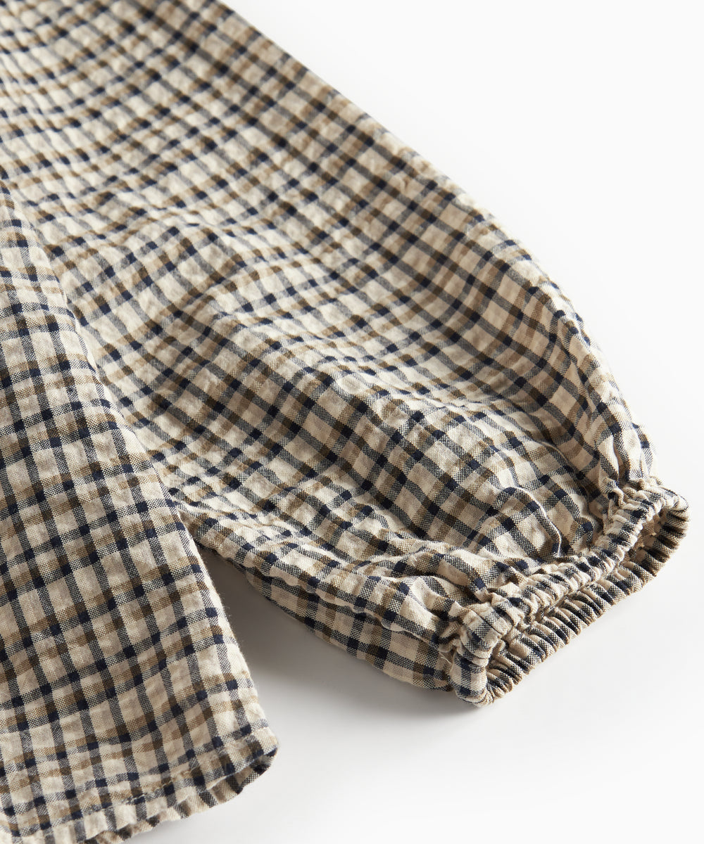 Brun ternet bluse til børn 