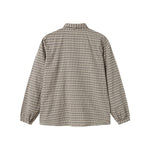 Brun ternet bluse til kvinder med sløjfe i halsen