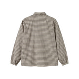 Brun ternet bluse til kvinder med sløjfe i halsen