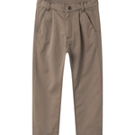 Bukser i kaki farve til børn med lommer og knaplukning