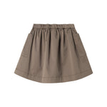 Nederdel til børn i kaki farve med elastisk talje og lommer