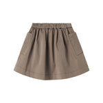 Nederdel til børn i kaki farve med elastisk talje og lommer