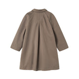 Enkel kaki chino frakke til børn set bagfra