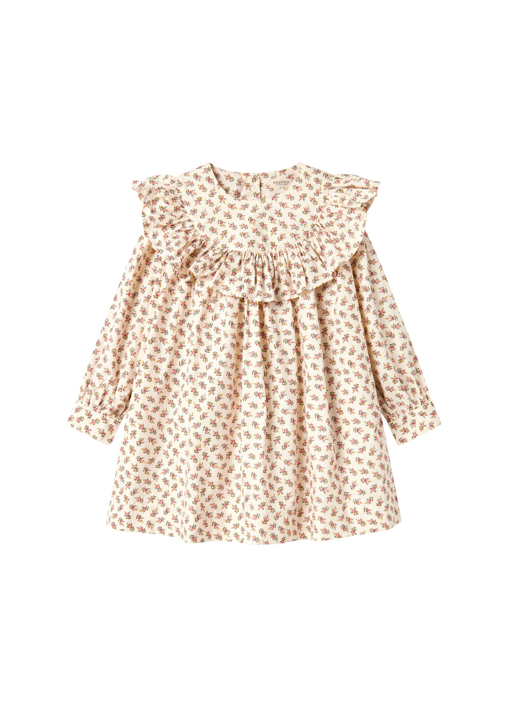 Kjole med blomsterprint og lange ærmer