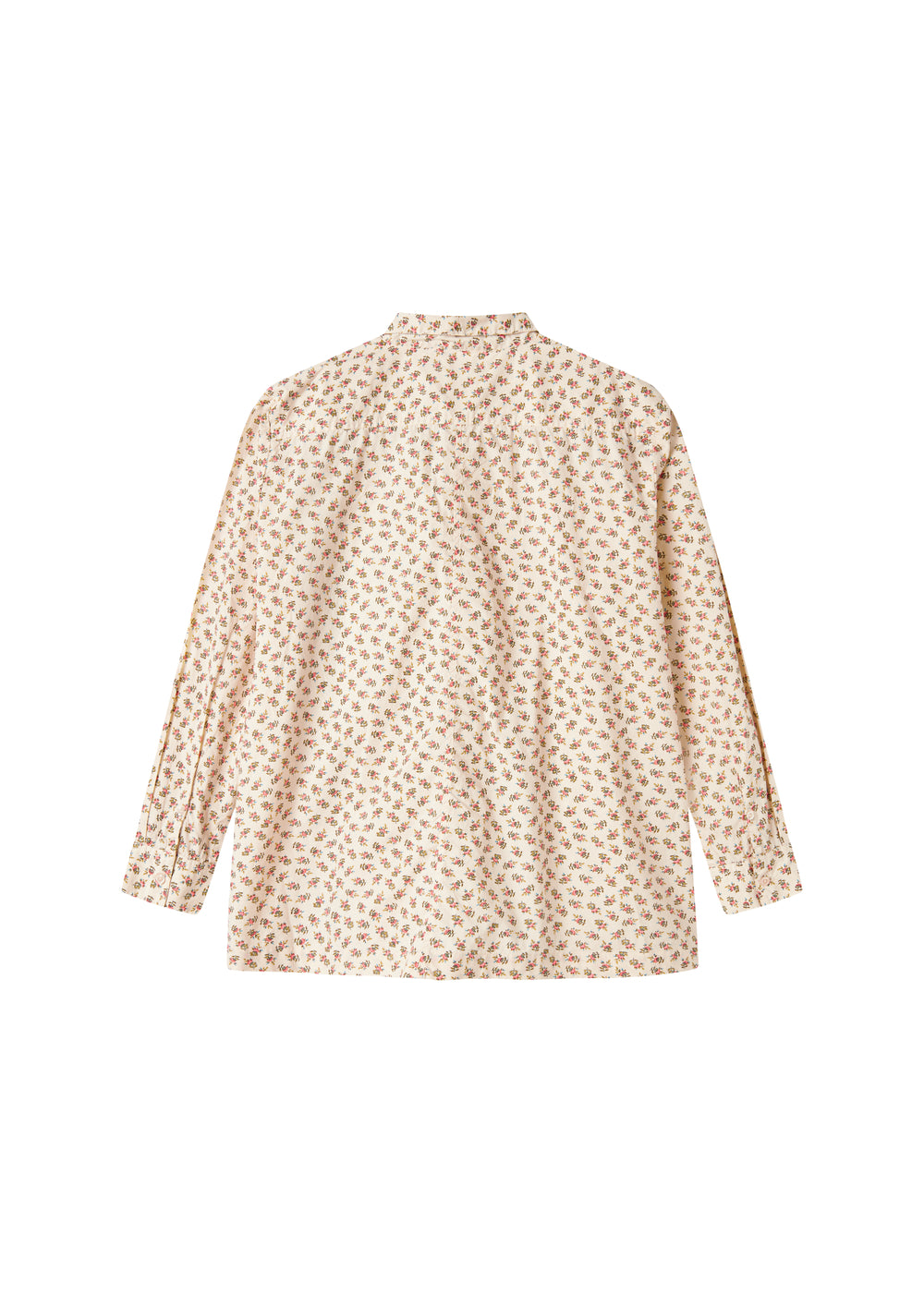 Blomstret skjorte til kvinder med lange ærmer og klassisk krave