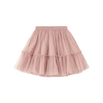 Lyserød tylnederdel til børn med lagdelt design og elastik i taljen