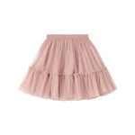 Lyserød tylnederdel til børn med lagdelt design og elastik i taljen