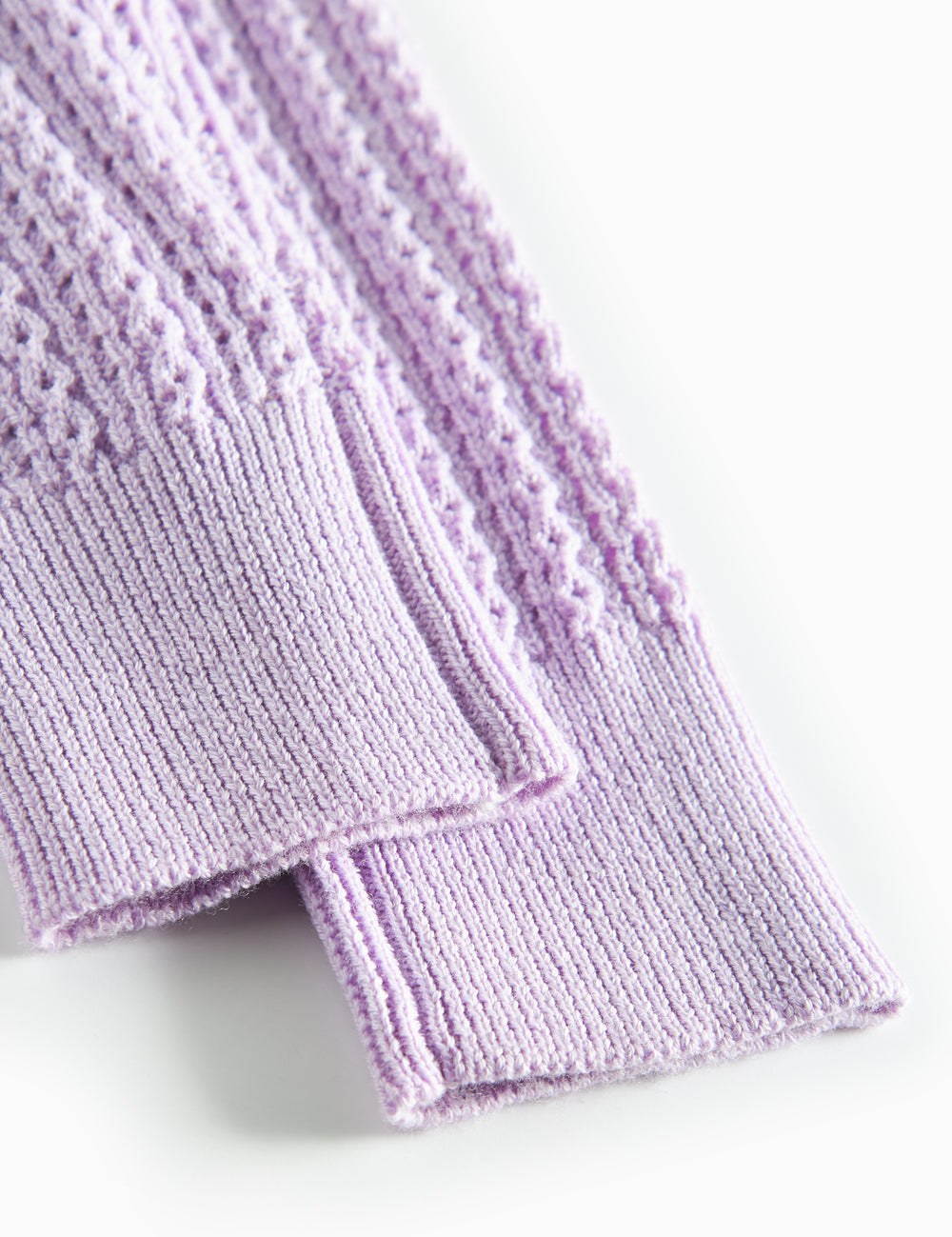 Strikkede lilla leggings til baby i blødt bomuld