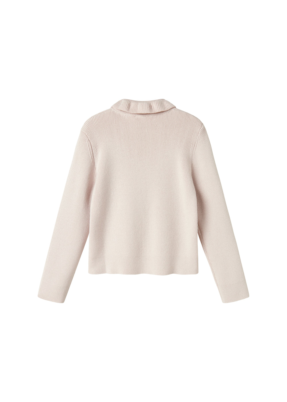 Hvid cardigan til børn med krave og knaplukning foran