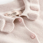 Offwhite cardigan til børn med krave og knaplukning foran