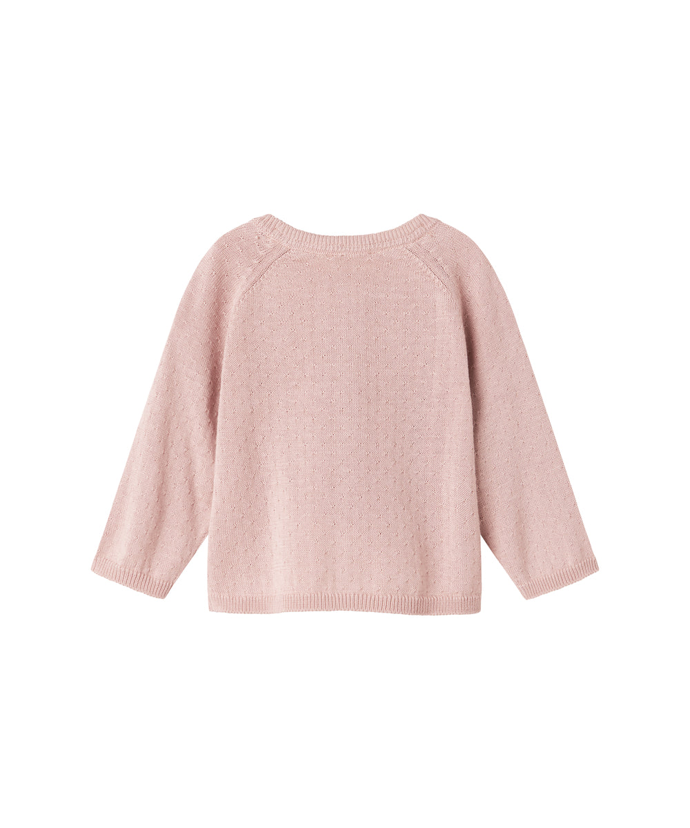 Lyserød strikcardigan til børn 