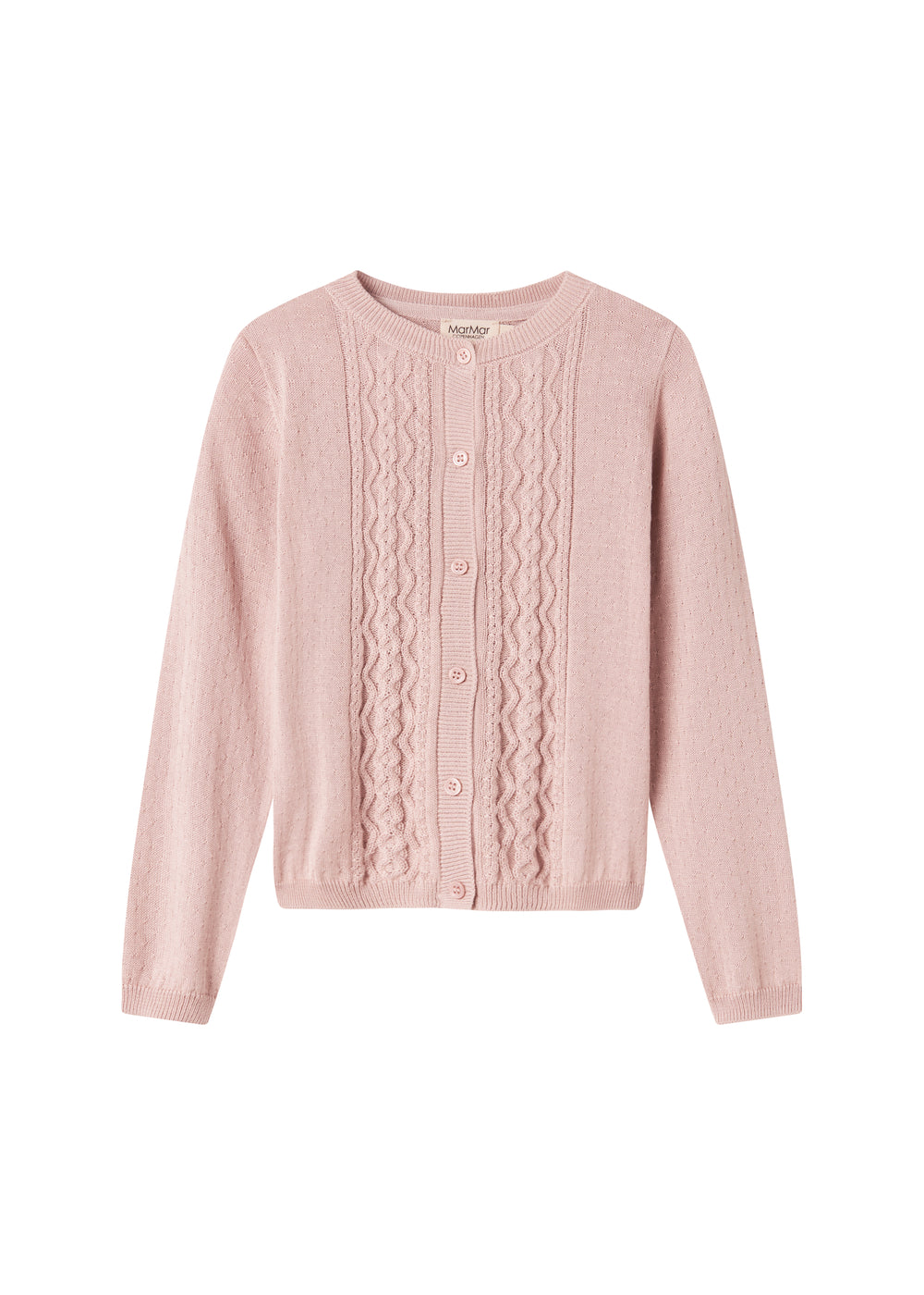 Lyserød strikcardigan til børn