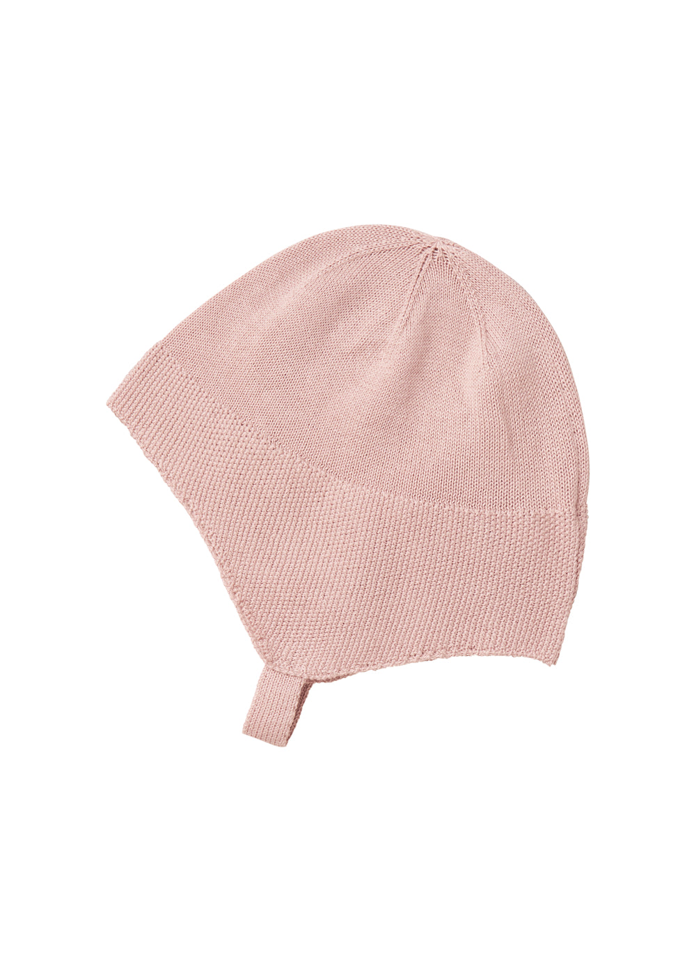 Lyserød hue i perlestrik til baby