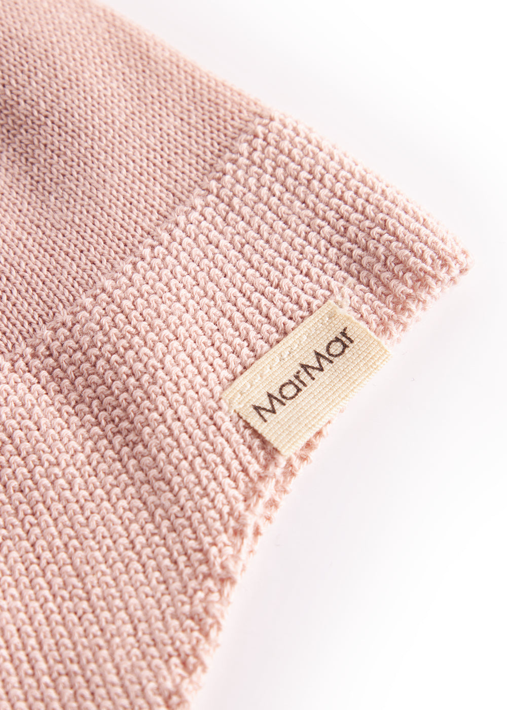 Lyserød hue i perlestrik til baby