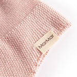 Lyserød hue i perlestrik til baby