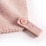 Lyserød hue i perlestrik til baby