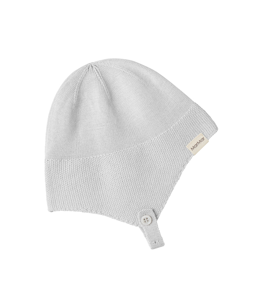 Grå hue i perlestrik til baby