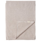 Beige strikket babytæppe