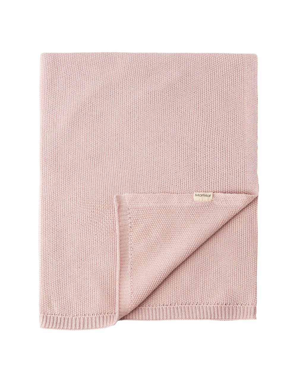 Lyserød strikket babytæppe