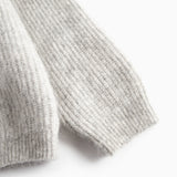 Beige strikbluse til kvinder med lange ærmer