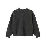 Mørkegrå strikbluse til kvinder med lange ærmer