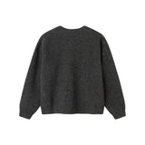 Mørkegrå strikbluse til kvinder med lange ærmer