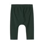 Grøne ribbede babybukser med snøre i taljen