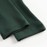 Grøne ribbede babybukser med snøre i taljen