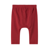 Røde ribbede babybukser med snøre i taljen