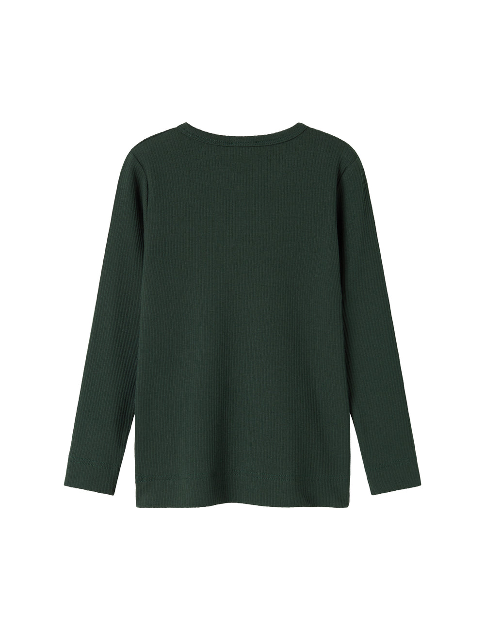 Grøn ribstrikket t-shirt med stolpe knaplukning til børn