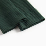 Grøne ribstrikkede leggings til børn