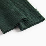 Grøne ribstrikkede leggings til børn