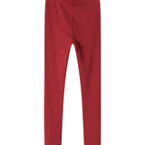Røde ribstrikkede leggings til børn
