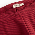 Røde ribstrikkede leggings til børn