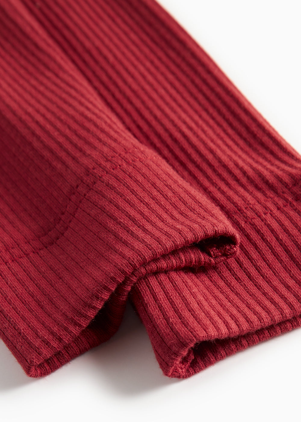 Røde ribstrikkede leggings til børn